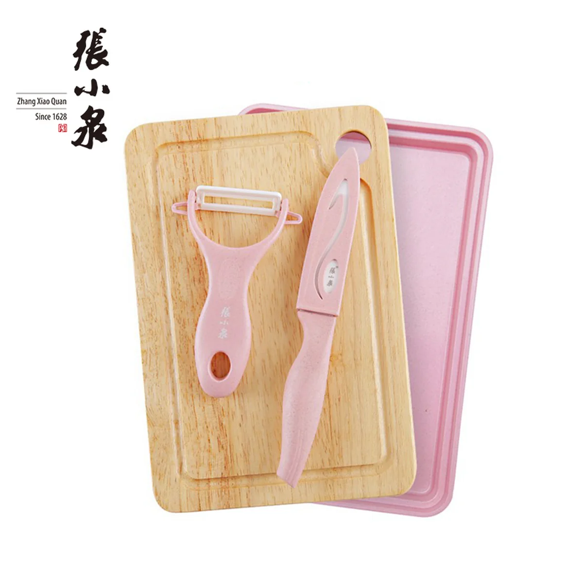 ZhangXiaoQuan Four-piece fruit and vegetable ceramic knife,Ceramic material, No sanding required, gray