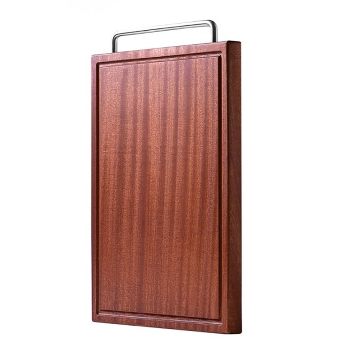 Suncha ebony chopping board,Solid wood and anti-mildew , Brushed stainless steel handle, 42*30*3cm