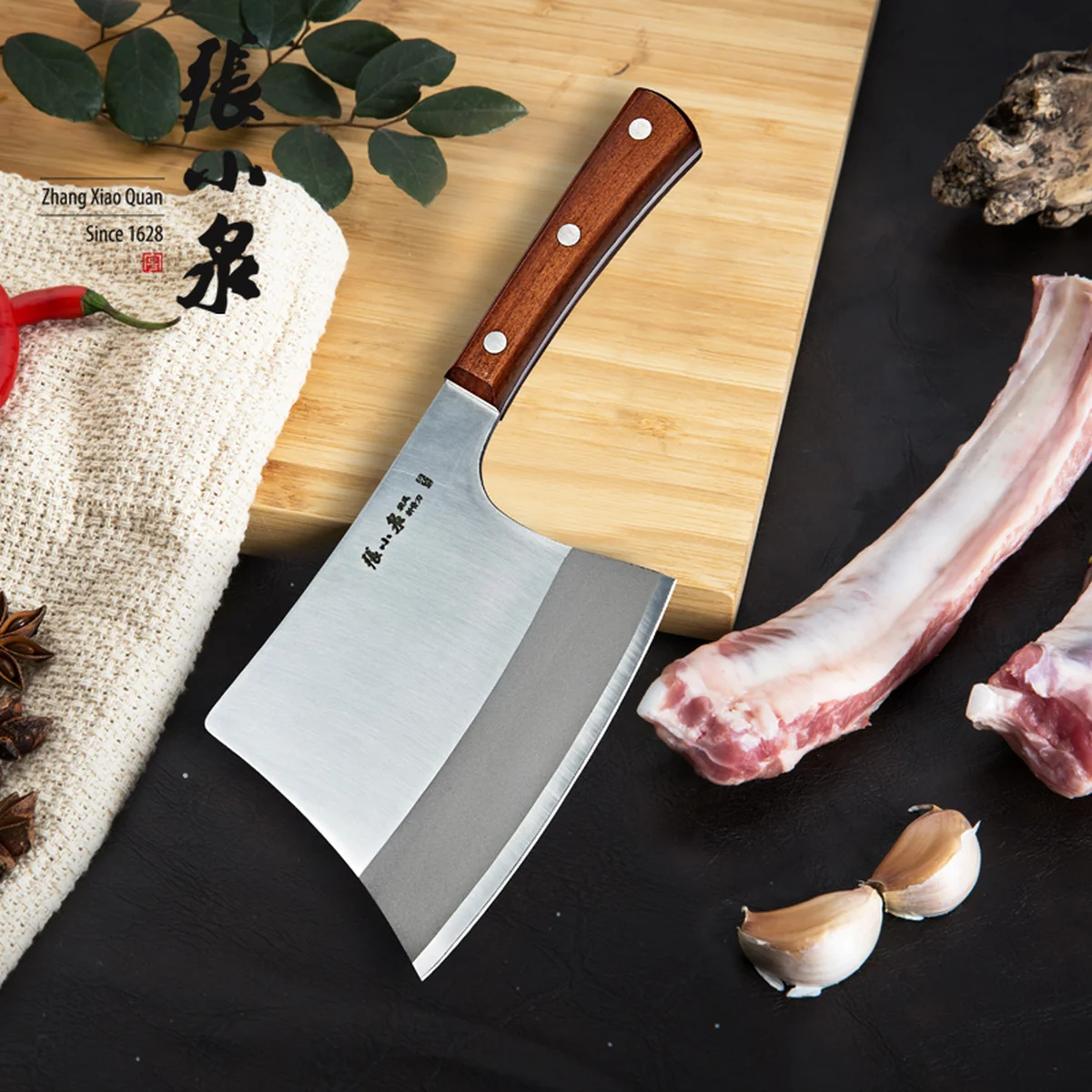 ZhangXiaoQuan Cyclone stainless steel bone chopping knife, easy to chop, sharp and sturdy