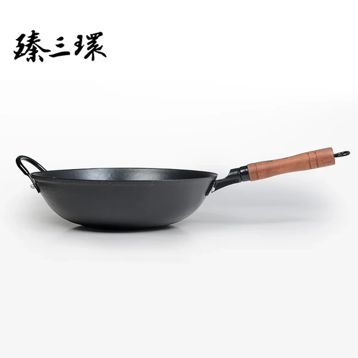 臻三环 正宗章丘铁锅 龟纹铸铁炒锅加锅耳 健康无涂层 少油烟 多种规格可选 32/34/36CM