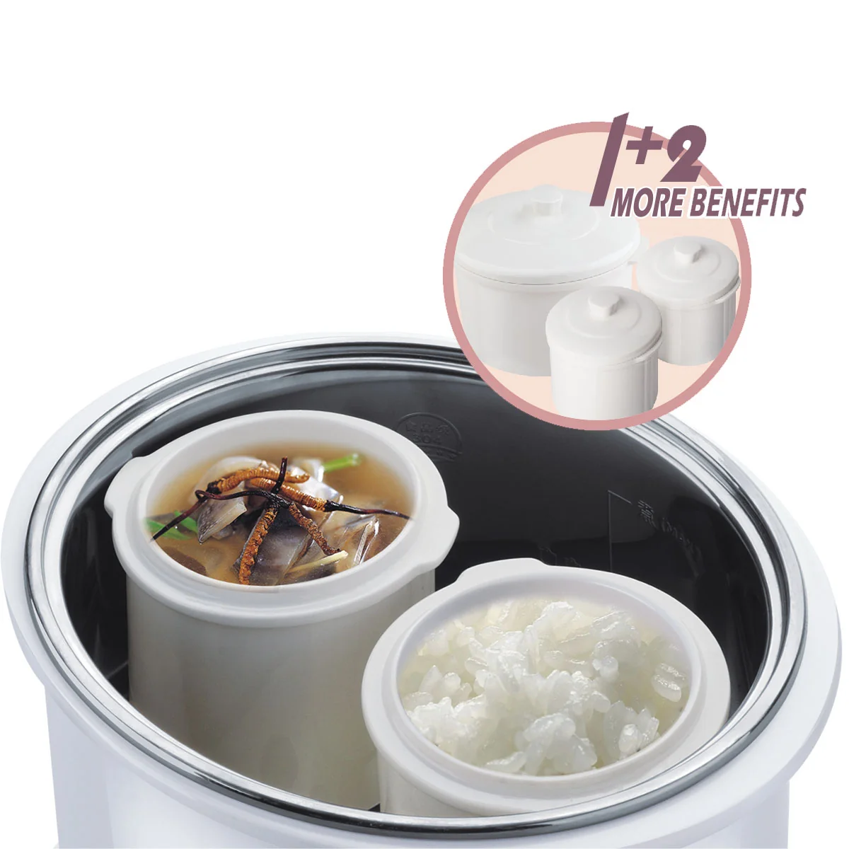 Tonze天际畅销款全自动隔水电炖盅2.2L 2-4人DGD22-22EG 一锅三胆 不锈钢内胆 煮粥汤锅文水炉