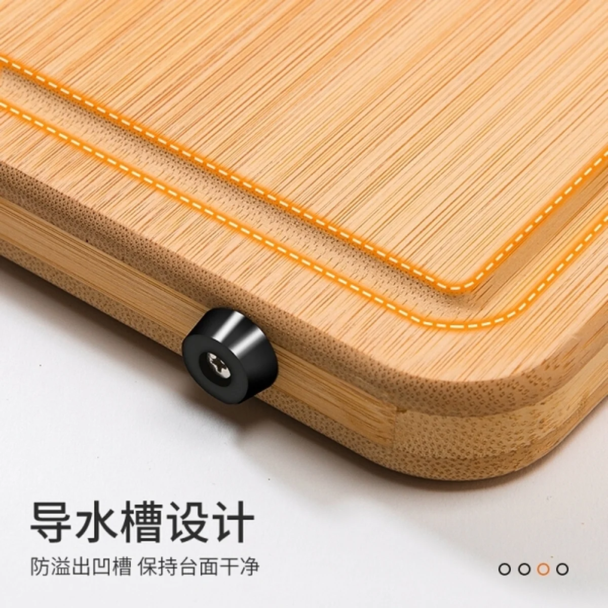 Suncha Whole bamboo cutting board, Thicken and solid, Silicone non-slip, 40*30*2.2cm