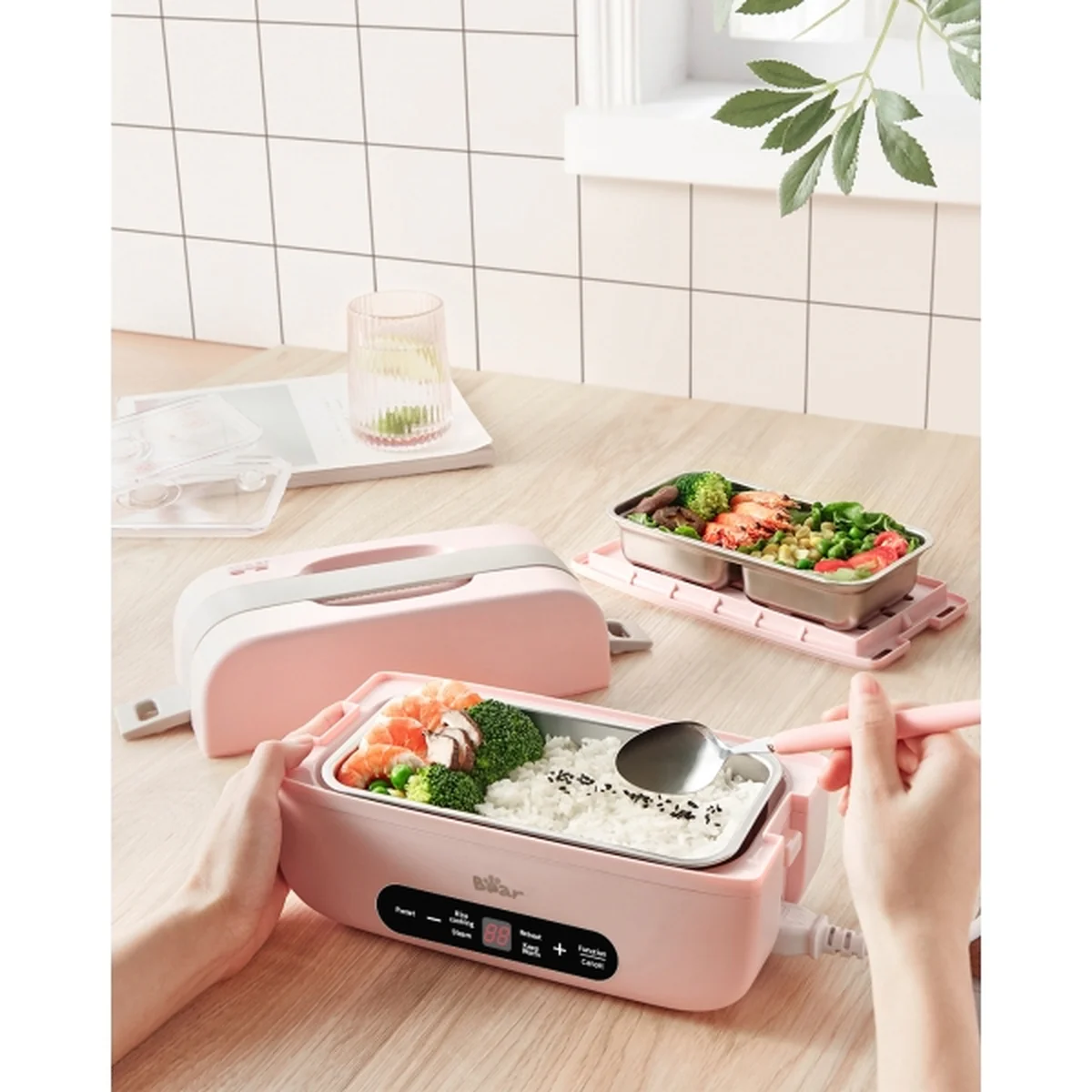 Bear Smart electric lunch box, Appointment timing, Pluggable heating and insulation