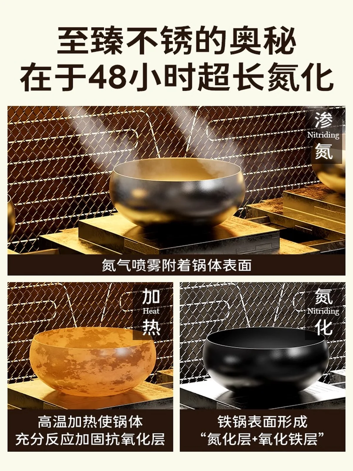 Amercook大肚铁锅家用0涂层铁锅炒锅炒菜锅老式铸铁锅 24cm/4L