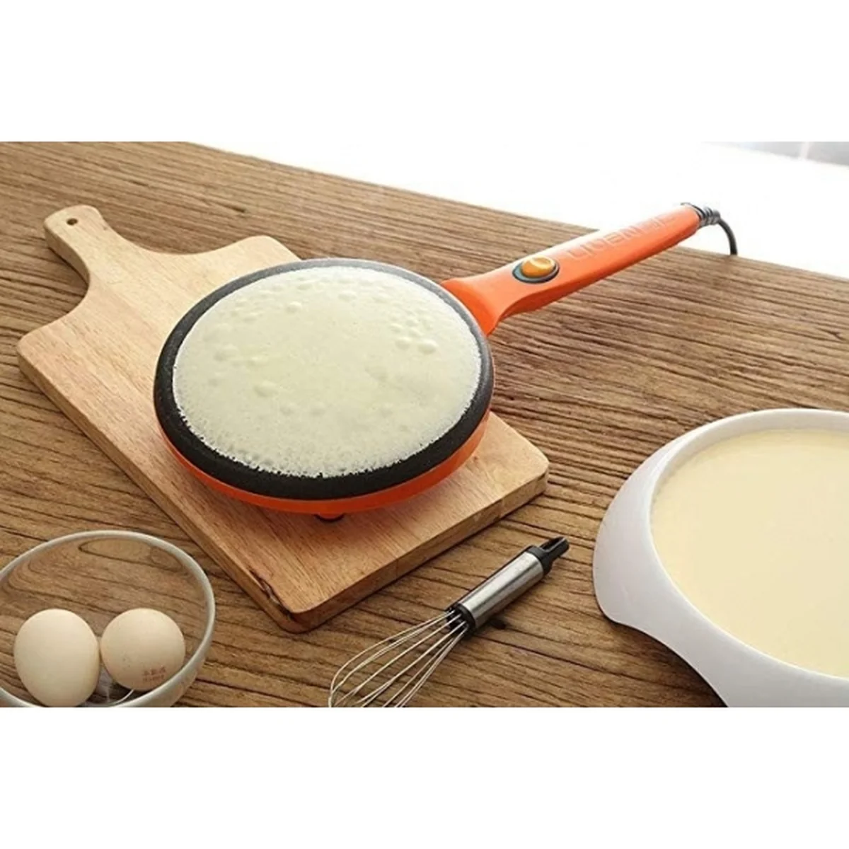 LIVEN Electric Crepe Maker BC-411A  Automatic Temperature Control with Power On/Off Switch and Indicator Light for Perfect Crepes, Blintzes, Pancakes, 8 Inch Diameter