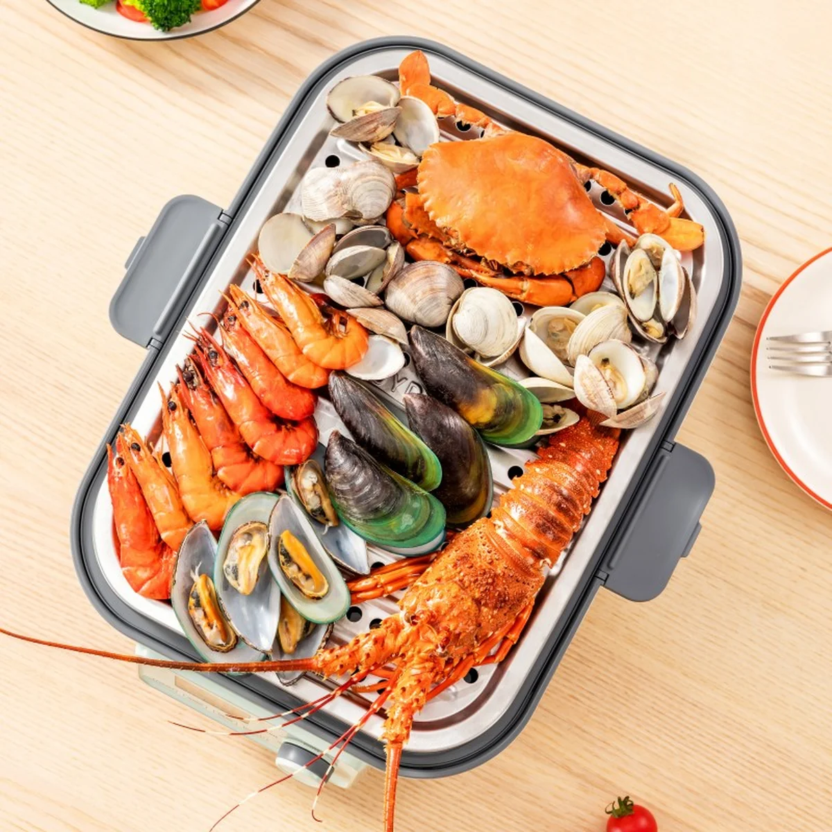 Buydeem North Ding Steaming and Stewing Pot Large Electric Steaming Pot G67 Household Stainless Steel Steaming Pot Large Capacity One Pot Multi purpose Intelligent Timer Reservation