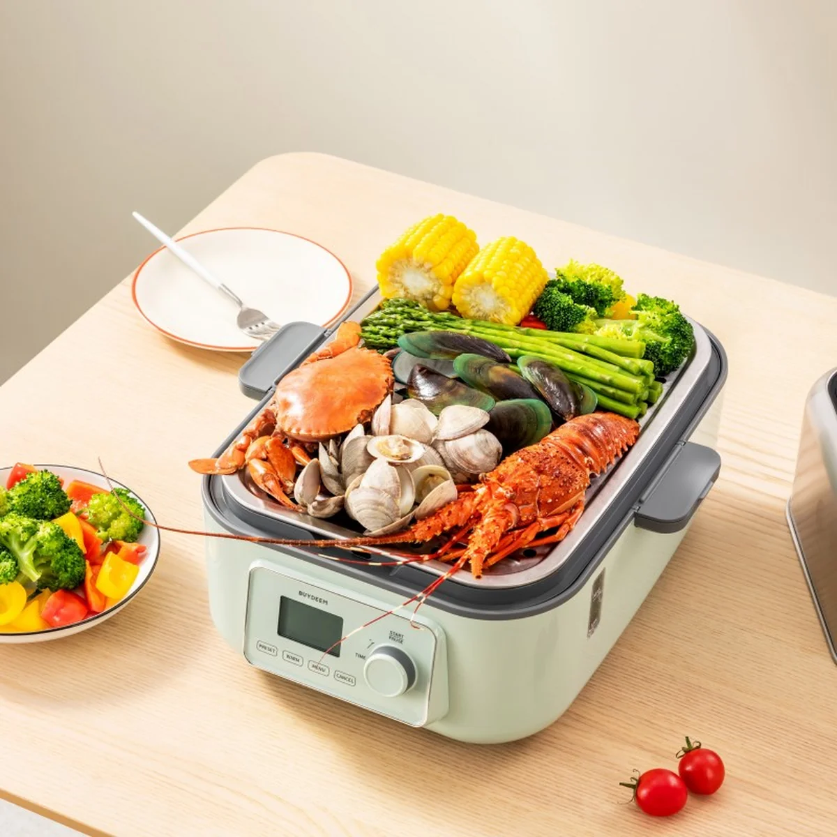 Buydeem North Ding Steaming and Stewing Pot Large Electric Steaming Pot G67 Household Stainless Steel Steaming Pot Large Capacity One Pot Multi purpose Intelligent Timer Reservation