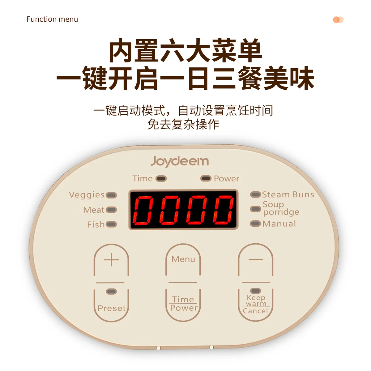 Joydeem 双层不锈钢电蒸锅分体式多用途锅15L大容量 预约定时保温带防干烧  29CM
