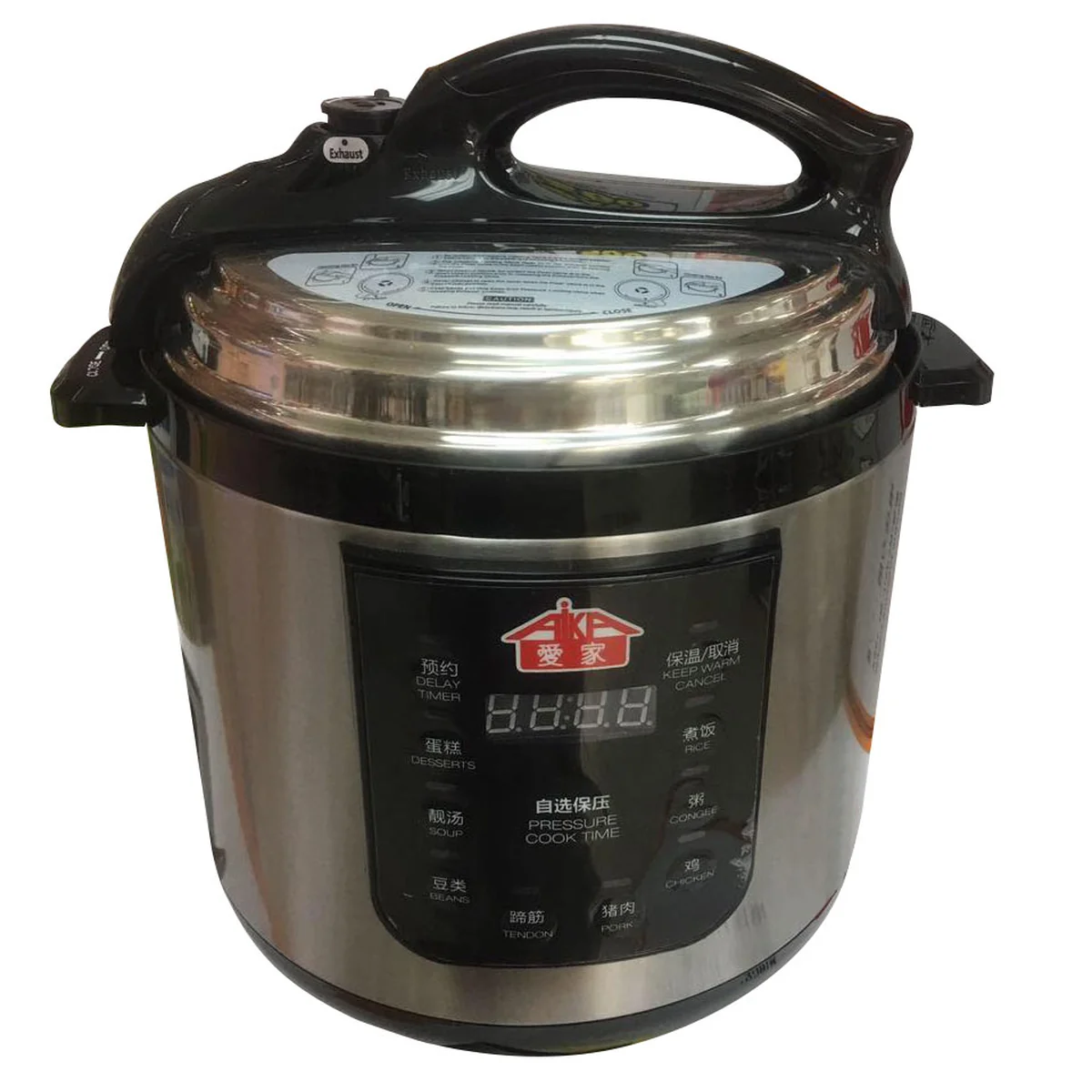 爱家家用电压力锅6L ML-100A 全中文显示屏 一锅两胆 八大功能菜单