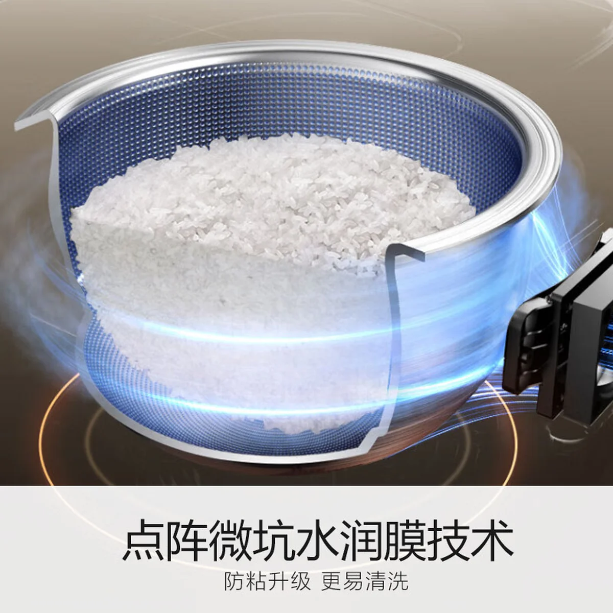 Joydeem 0涂层电饭煲DFB-D300 家用电饭锅 rice cooker 不锈钢内胆 奶油白 3L