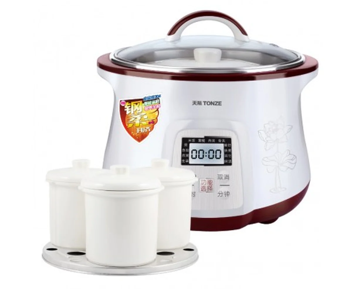 TONZE SMART ELECTRIC STEW POT DGD-18EG 1.8L WITH 4 CERAMIC INNER POTS