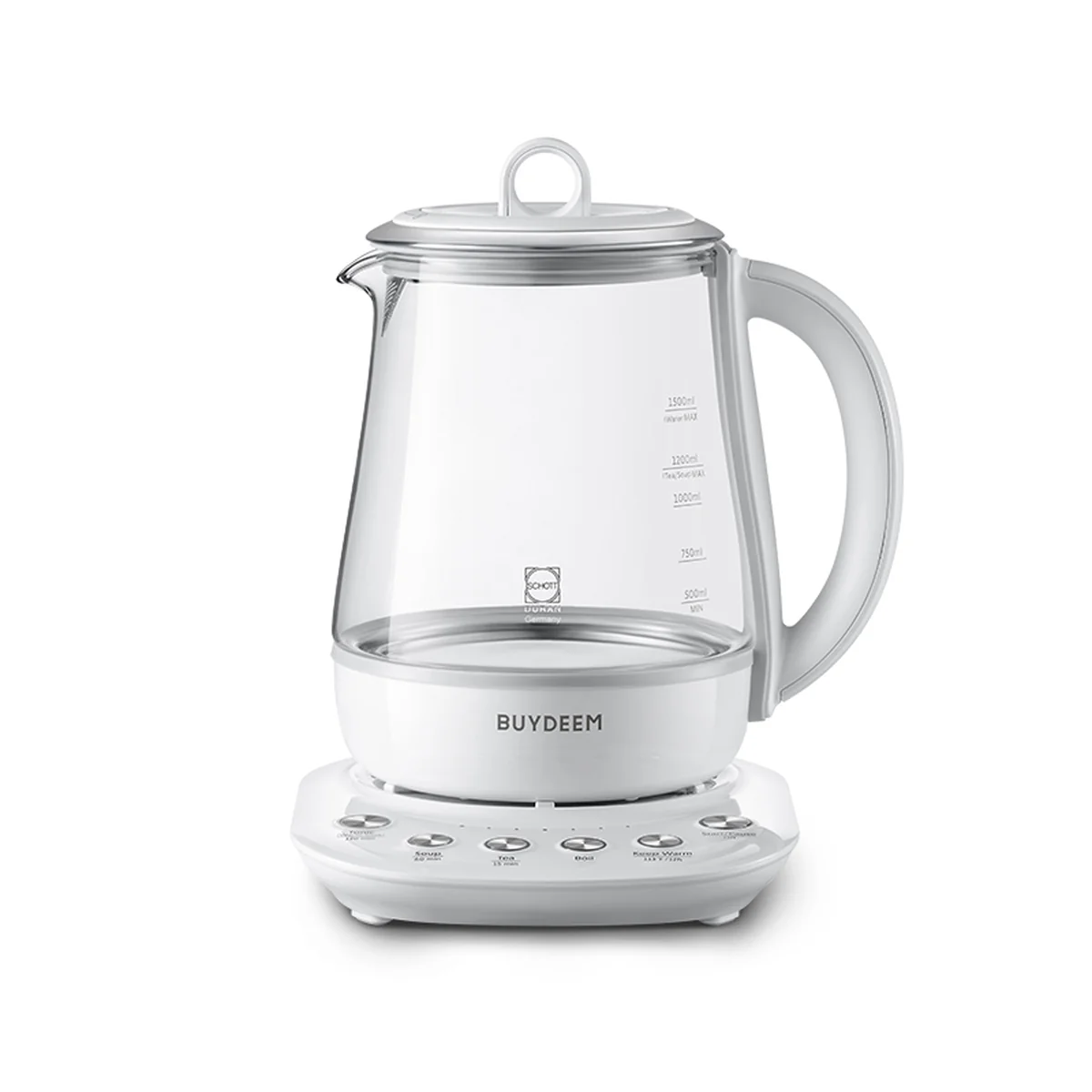 Buydeem北鼎 全自动养生壶家用多功能烧水壶煮茶壶K123US 炖煮一体 本白色1.5L