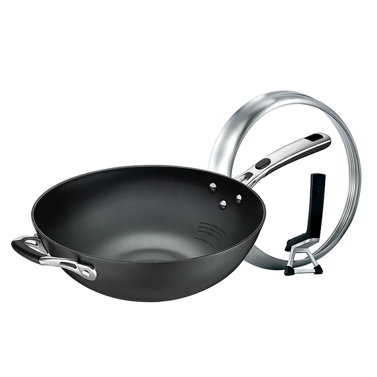 ASD, cast iron can not rust, uncoated wok, wear-resistant and scratch-resistant, universal for induction cooker with coal and gas, 32cm