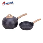 【不再补货】Amercook别致系列小球锅套装 奶锅煎锅小汤锅不粘锅2件套 电磁炉燃气通用 16cm