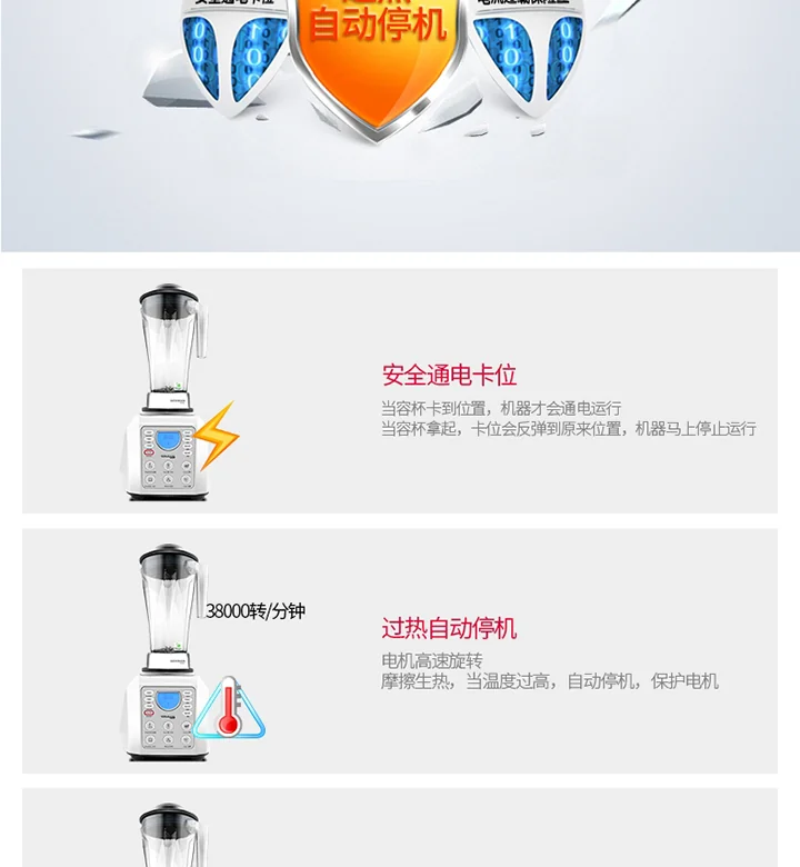 German Pool® Professional High-Speed Vegetable Blender PRO-6SSW Electric Chopper Food Processor detail image 15