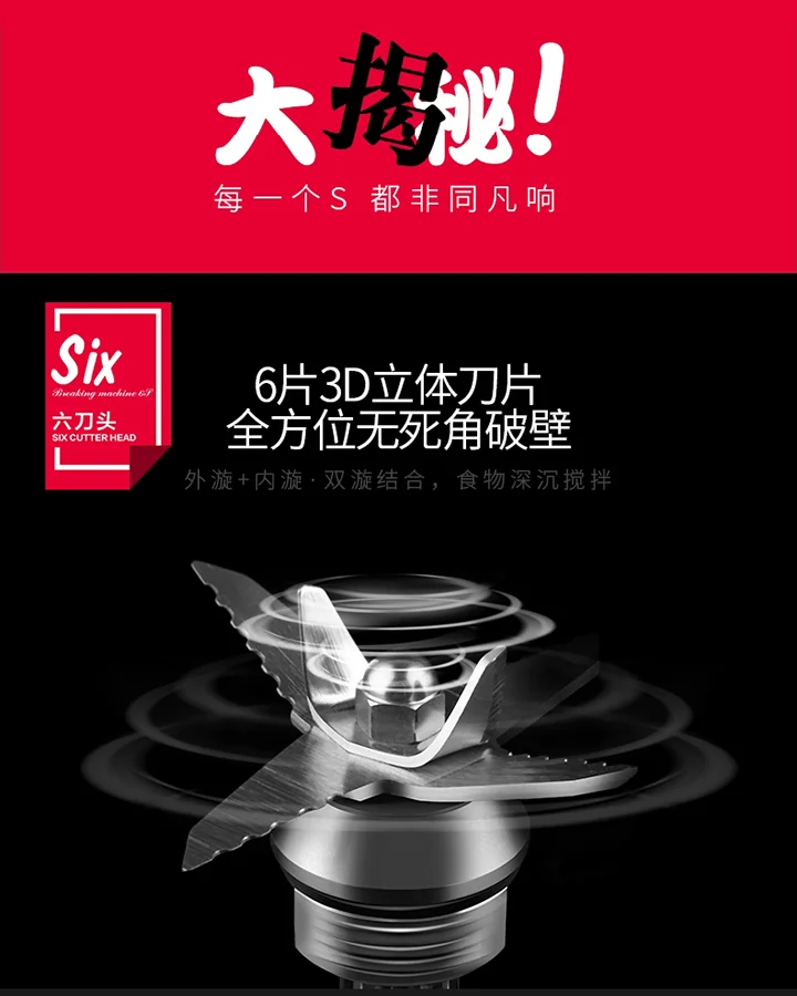 German Pool® Professional High-Speed Vegetable Blender PRO-6SSW Electric Chopper Food Processor detail image 6