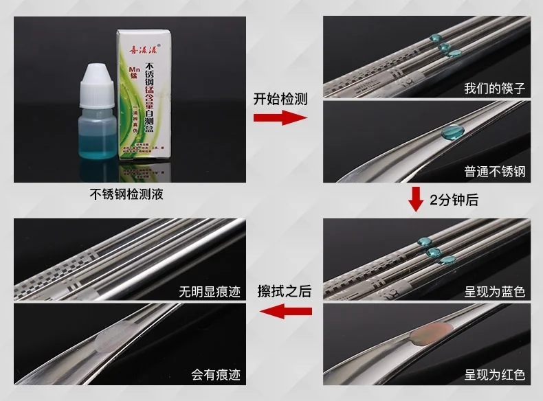 【已停售】Suncha 双枪304不锈钢分食筷子 彩色拼接 防烫防滑 5双装 详情图 4