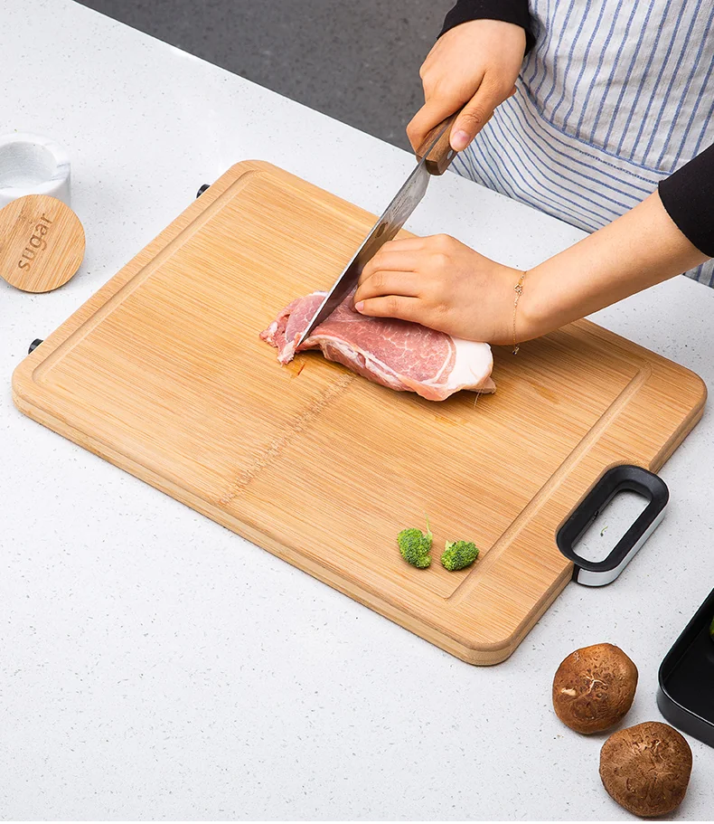 Suncha Whole bamboo cutting board, Thicken and solid, Silicone non-slip, 40*30*2.2cm detail image 11