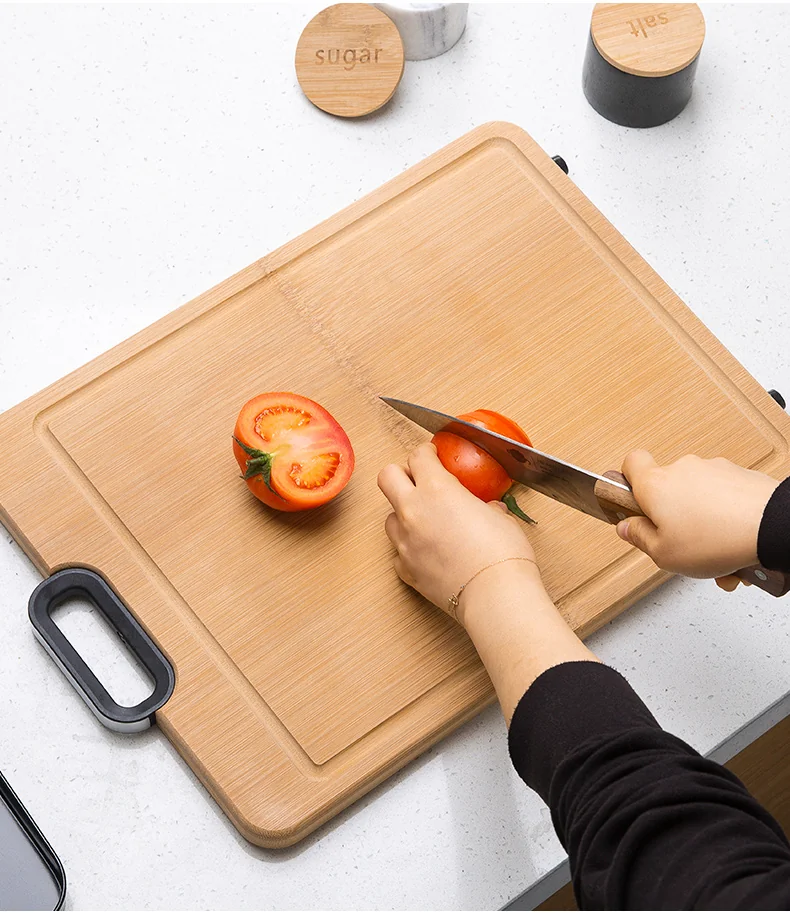 Suncha Whole bamboo cutting board, Thicken and solid, Silicone non-slip, 40*30*2.2cm detail image 13
