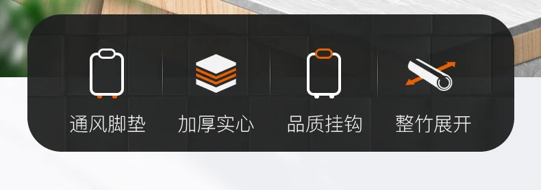 Suncha Whole bamboo cutting board, Thicken and solid, Silicone non-slip, 40*30*2.2cm detail image 2