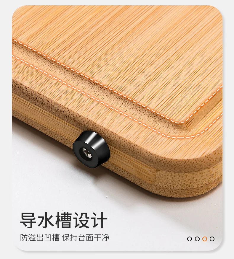 Suncha Whole bamboo cutting board, Thicken and solid, Silicone non-slip, 40*30*2.2cm detail image 8