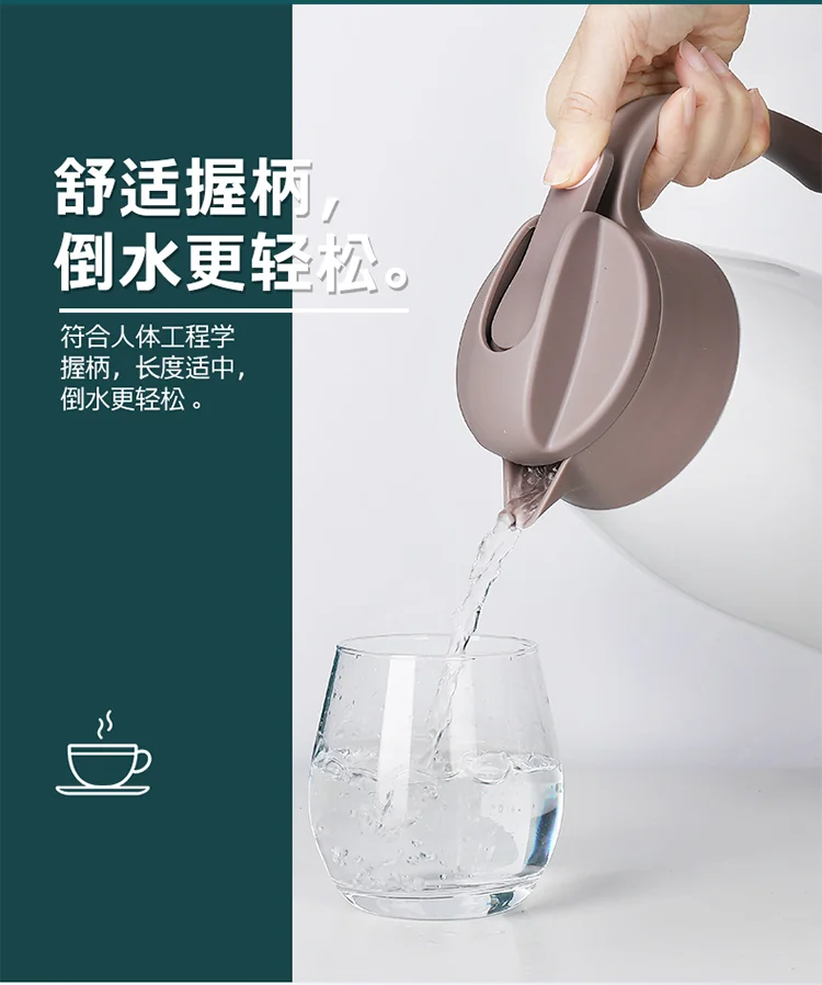 【已停售】特美刻 家用316L不锈钢保温瓶热水壶 保温防烫 大容量 2L 白色 详情图 3