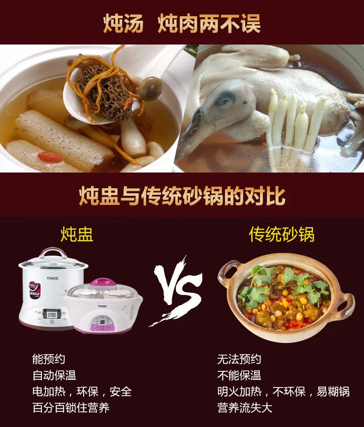 天际微电脑隔水炖盅DGD22-22EG全陶瓷内胆，1300℃高温烧制，取材天然，表里如一，达到真正全瓷