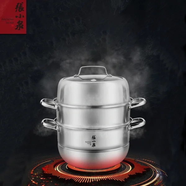 Zhang Xiaoquan  Stainless steel three-layer steamer,Multi-purpose in one pot,Large capacity,28*42cm detail image 3