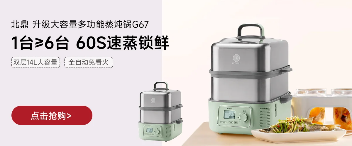Buydeem北鼎蒸炖锅大号电蒸锅G67 家用不锈钢蒸锅 大容量一锅多用 智能定时预约