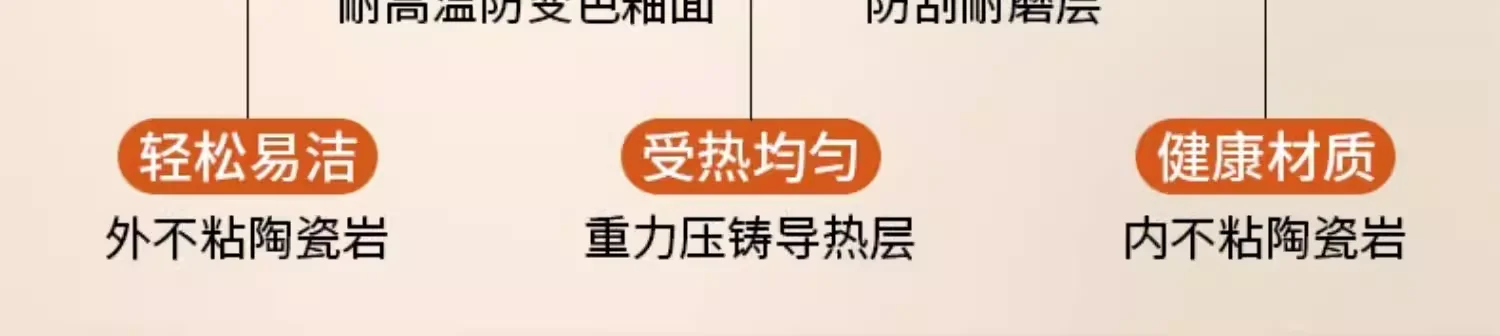 Amercook森林之花陶瓷0氟涂层不粘锅深煎锅平底锅家用煎牛排煎蛋锅 白山茶 25cm 详情图 15