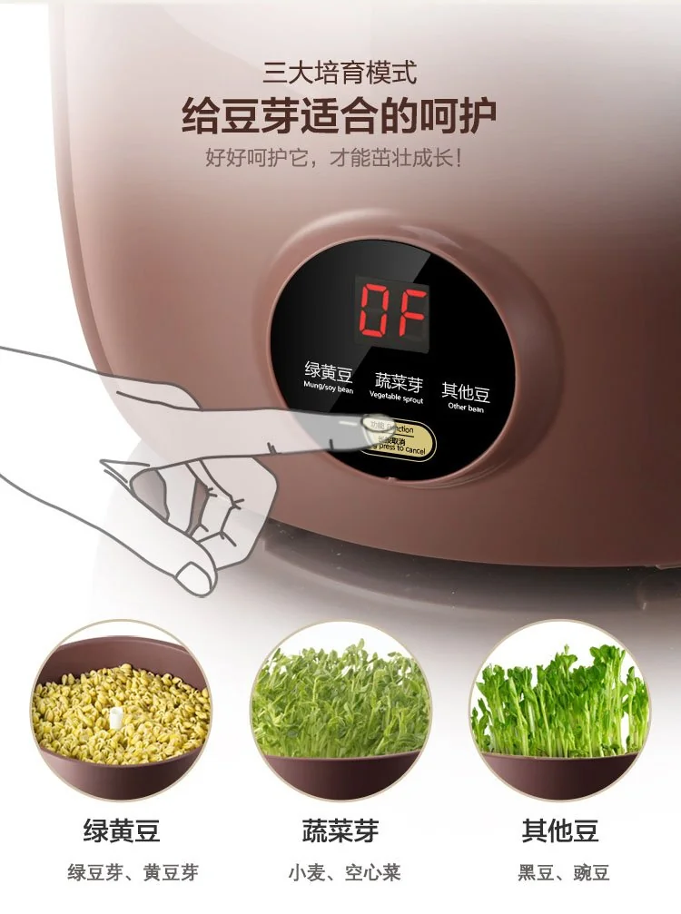 Bear Household automatic bean sprouts DYJ-B01C1, purple sand ceramic pot, power off memory detail image 7