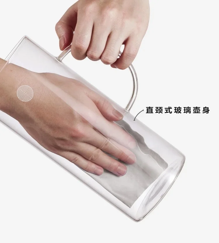 【包邮】Buydeem北鼎 玻璃凉水壶Glass-Jug 耐高温果汁壶带柄 大容量冷水壶 家用水具 1200ml 详情图 21