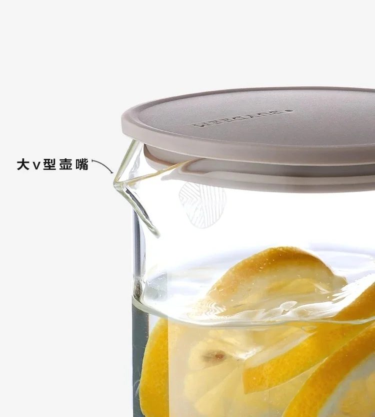 【包邮】Buydeem北鼎 玻璃凉水壶Glass-Jug 耐高温果汁壶带柄 大容量冷水壶 家用水具 1200ml 详情图 23