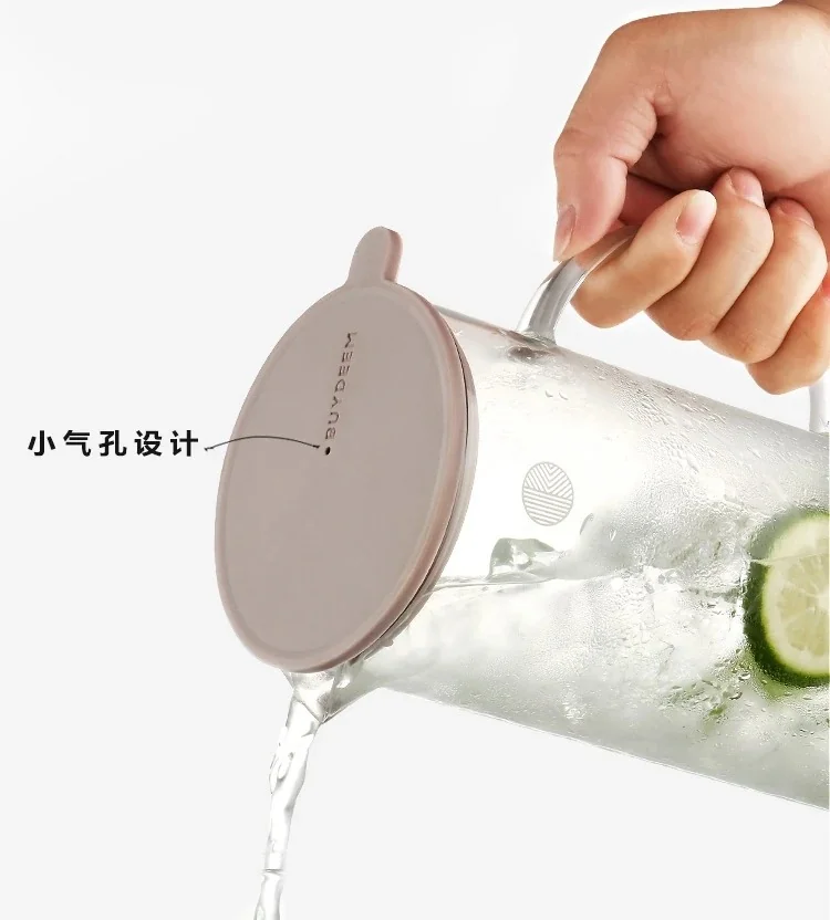 【包邮】Buydeem北鼎 玻璃凉水壶Glass-Jug 耐高温果汁壶带柄 大容量冷水壶 家用水具 1200ml 详情图 25