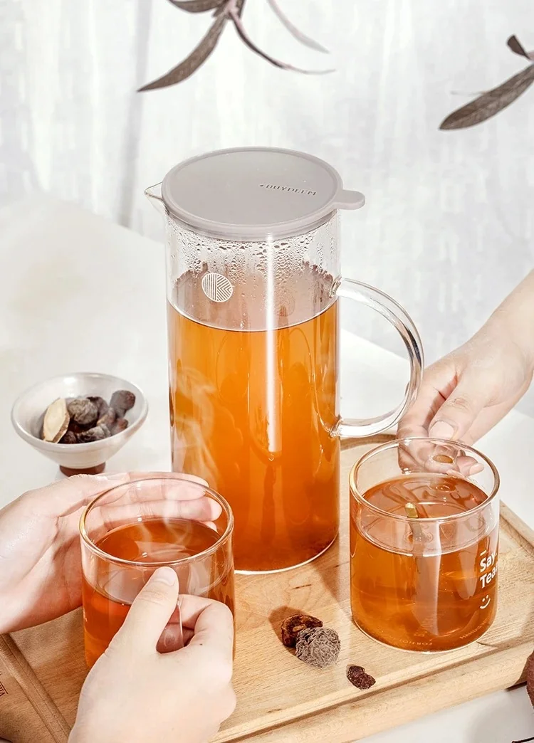 【包邮】Buydeem北鼎 玻璃凉水壶Glass-Jug 耐高温果汁壶带柄 大容量冷水壶 家用水具 1200ml 详情图 27
