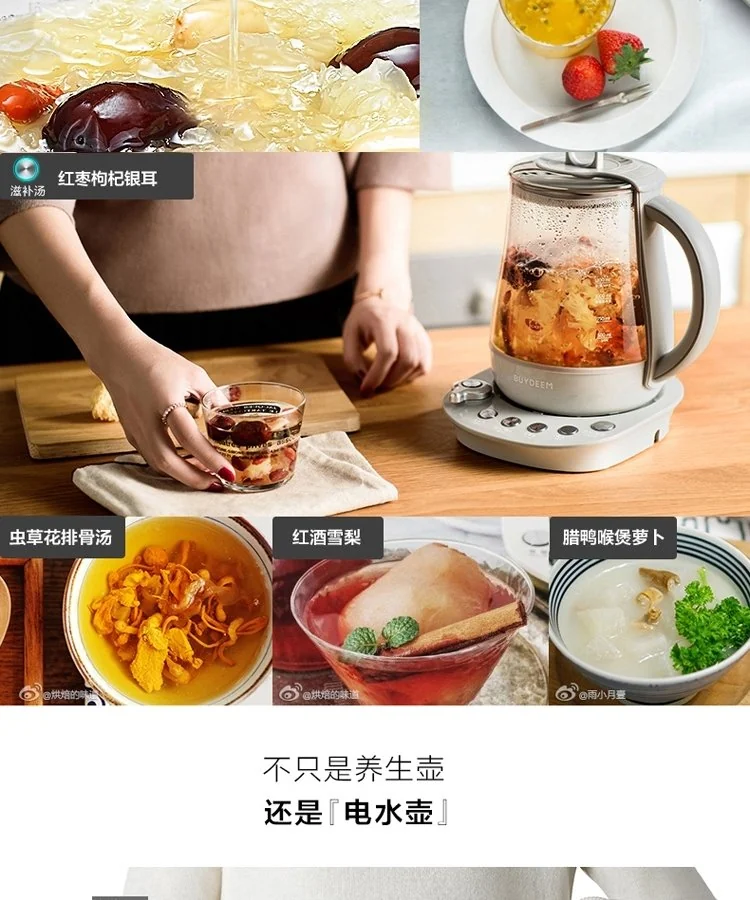 Buydeem北鼎 多功能养生壶 K2683 燕窝壶升级版 燕窝炖保温玻璃煎药壶 详情图 7