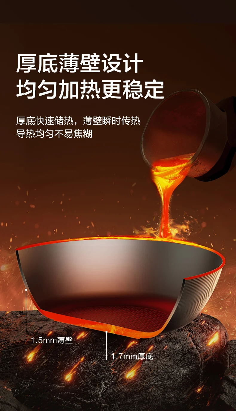 Joydeem精铁电炒锅 0涂层分体式电煮锅 电火锅 家用多功能蒸煮炒菜一体锅DCG-B470 详情图 9
