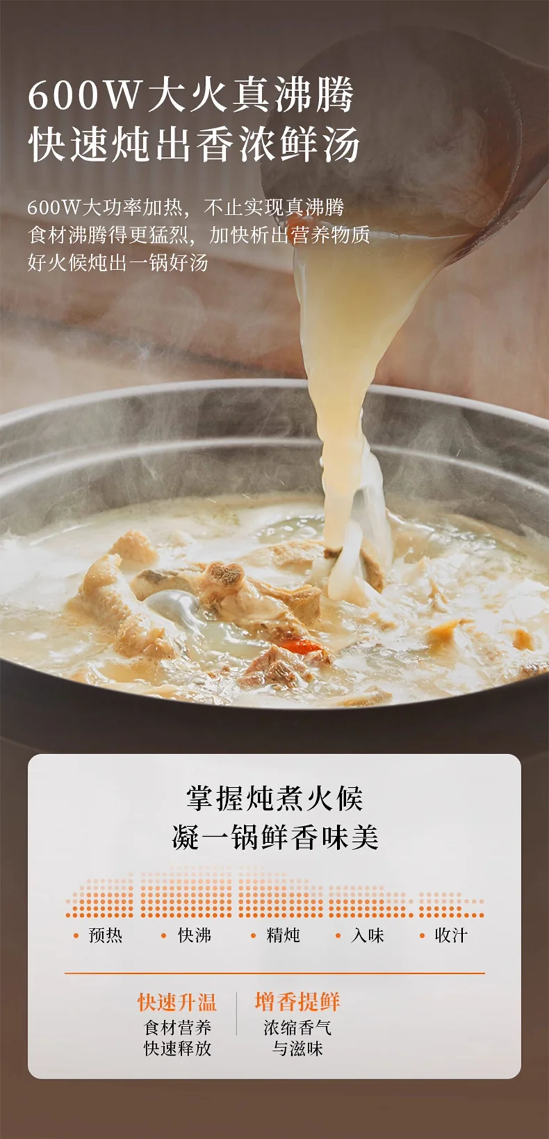Joydeem多功能电炖锅 DDG-A500 原矿紫砂内胆 智能预约5L 详情图 7