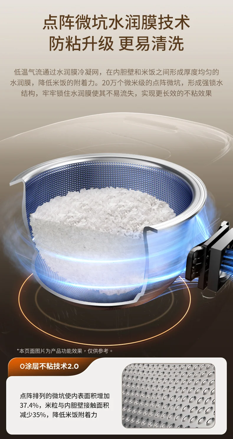 Joydeem 0涂层电饭煲DFB-D300 家用电饭锅 rice cooker 不锈钢内胆 奶油白 3L 详情图 9