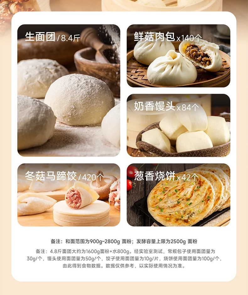 Joydeem大容量和面机HMJ-A901 智能揉面机全自动揉面机 双模醒发304不锈钢 和面拌馅一体 -9L 详情图 9