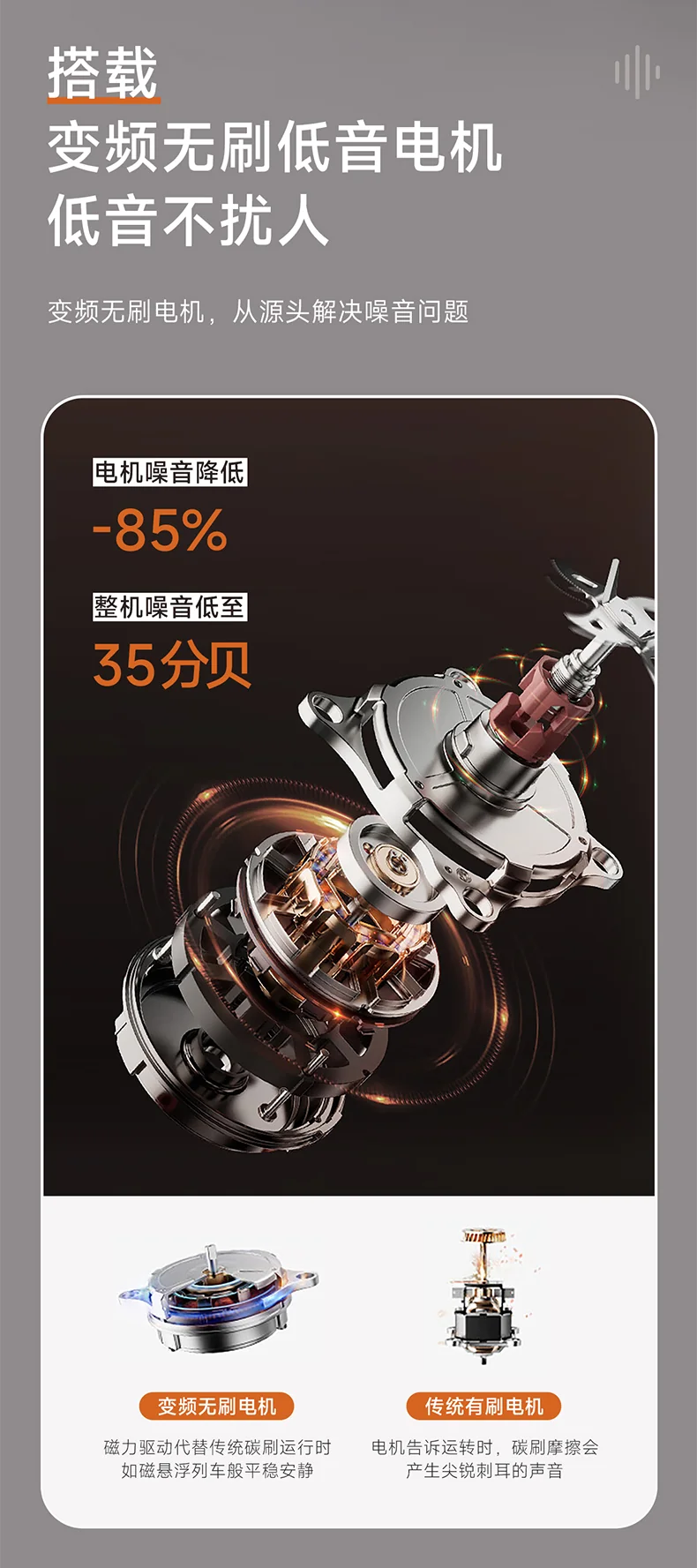 Joydeem变频低音破壁机JD-B1Pro 家用榨汁机料理机豆浆机 多重降噪 自动清洗除菌 详情图 2