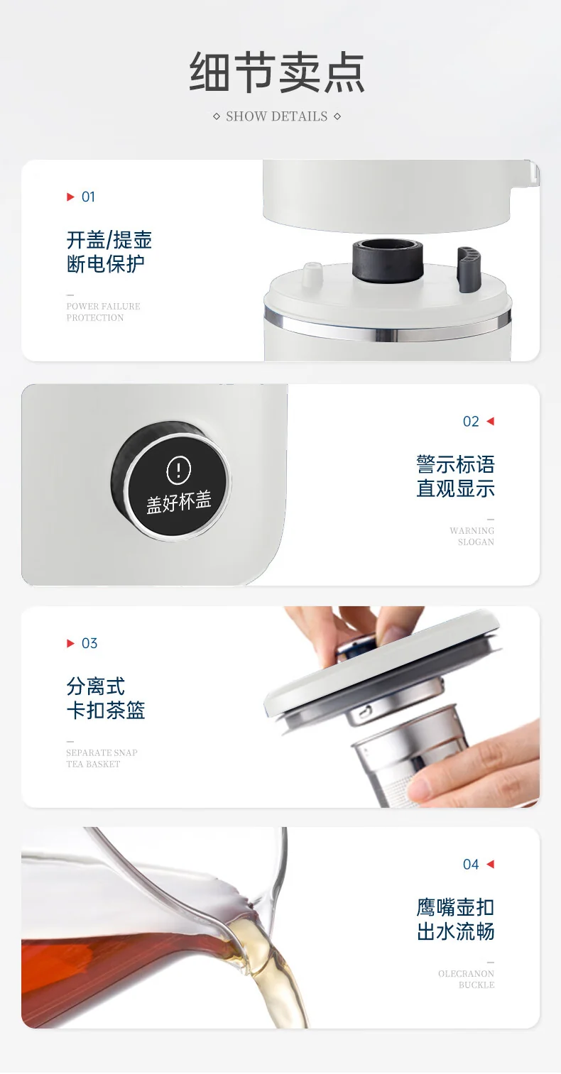 Joydeem  豆浆机 家用破壁机 全自动清洗免过滤 低音降噪 多功能菜单可预约 白色 detail image 22