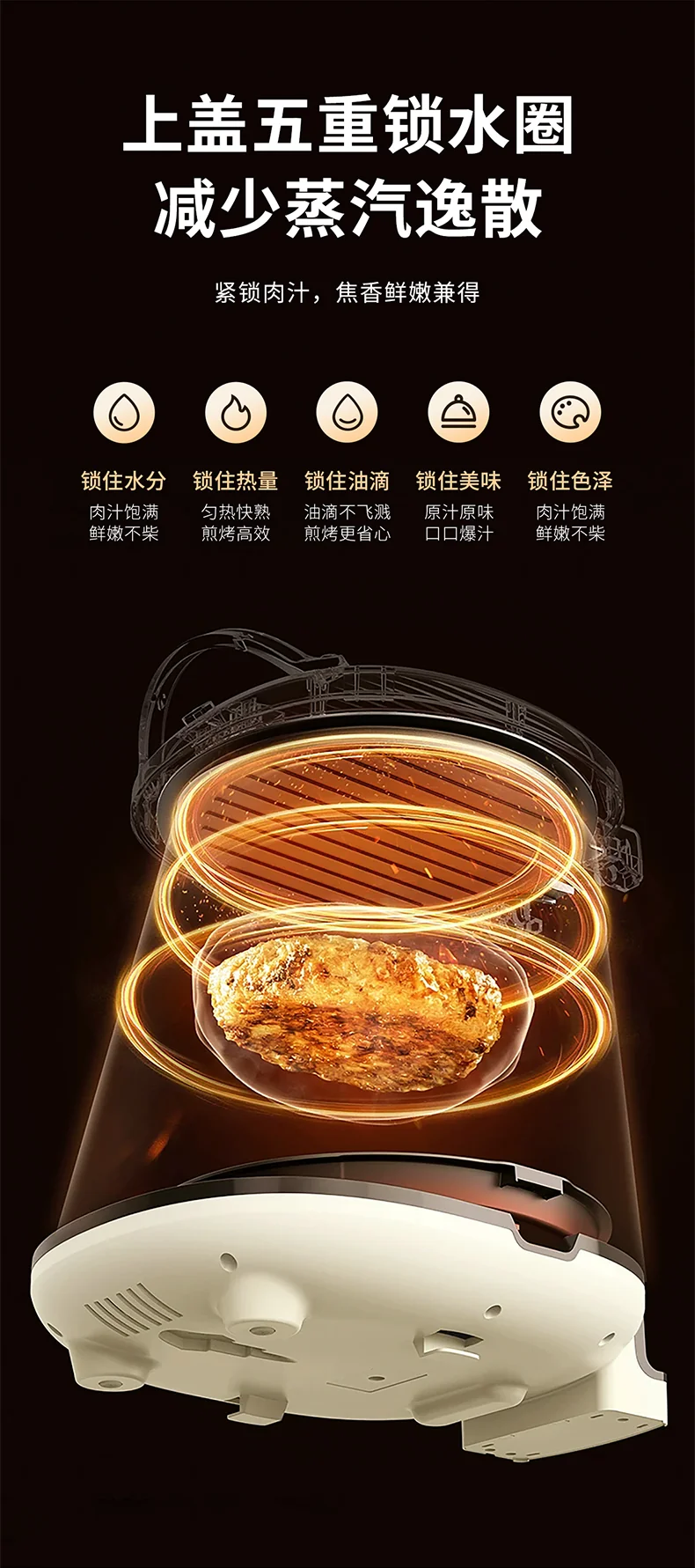 Joydeem电饼铛 家用双面加热可拆洗 煎饼烙饼锅 加大加深0氟钛陶瓷电煎锅JKJ-L300 detail image 6