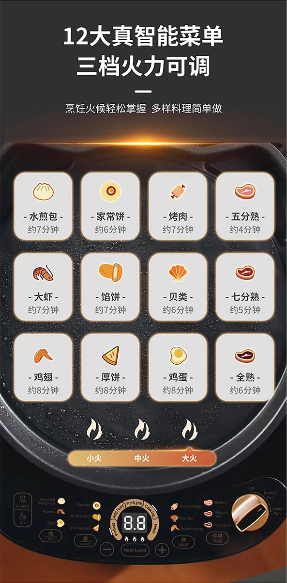 利仁（Liven）电饼铛 上下盘可拆洗可定时煎烤机 加深烙饼锅煎饼锅烤肉锅三明治早餐机 LR-D3027S 详情图 15