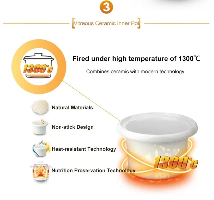 Makoto White Porcelain Electronic Cooker DGD50-50CWD 5L detail image 6