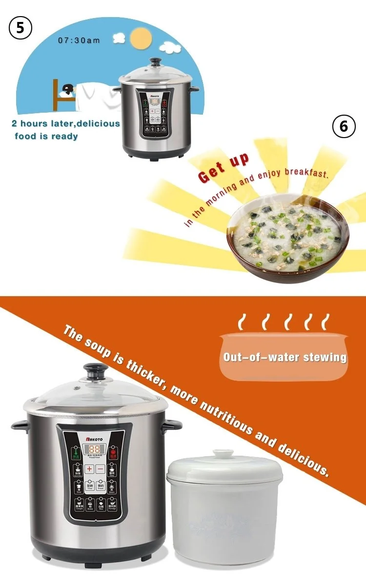 Makoto Smart Multifunctional Electric Pot DYG-40AFW-100, Ceramic Pot 4L Stainless Steel Pot 10L detail image 5