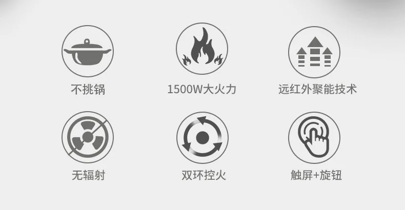 Makoto 家用电陶炉SK-K5 1500W 多档火力可调 远红外聚能加热 详情图 2