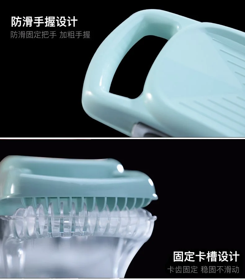 Migecon Multi-function cutting vegetable artifact grater Gray,7 kinds of blades, green detail image 14