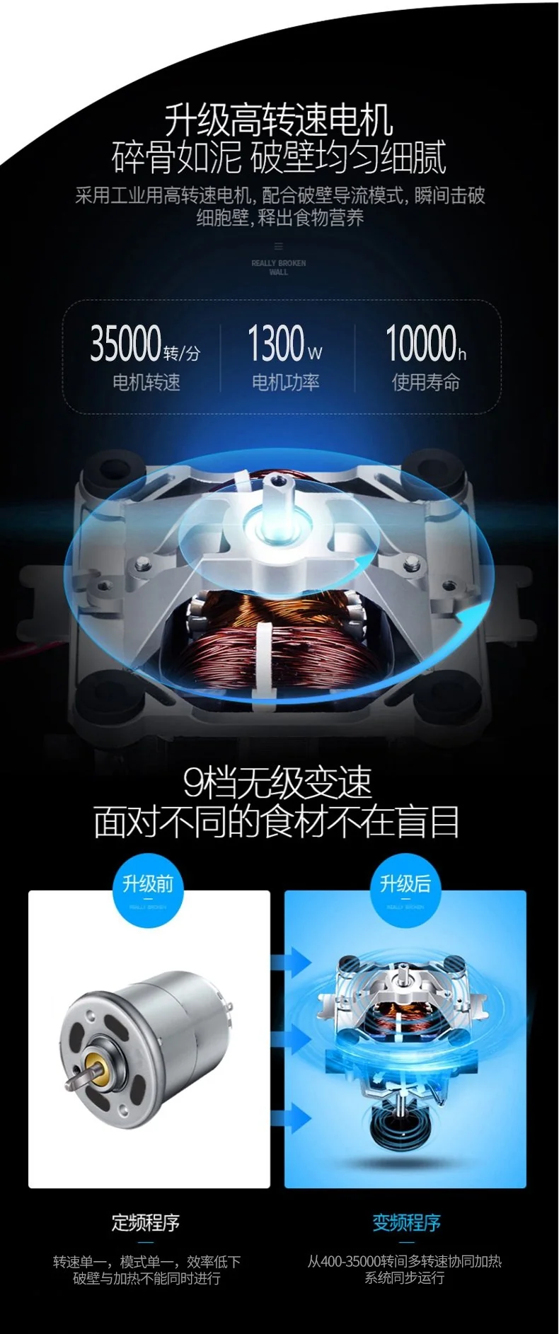 Royalstar荣事达 养生破壁料理机 RZ-1308H 多功能家用豆浆机榨汁机 可加热 详情图 12
