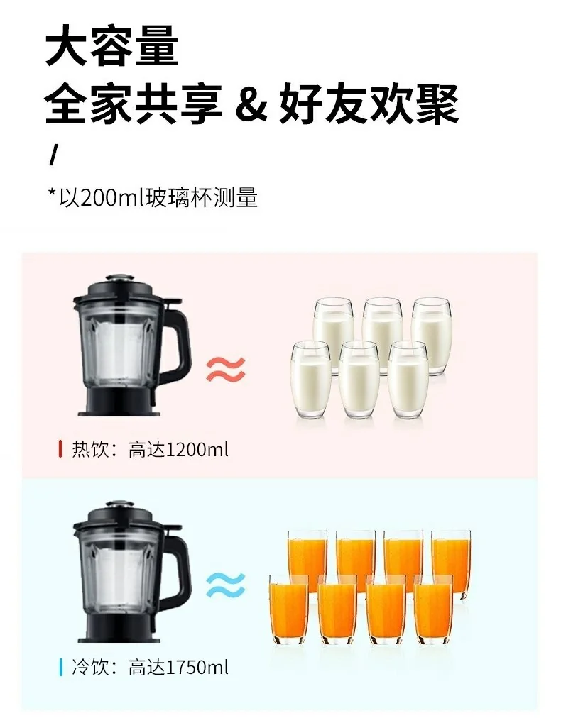 Royalstar荣事达 养生破壁料理机 RZ-1308H 多功能家用豆浆机榨汁机 可加热 详情图 23
